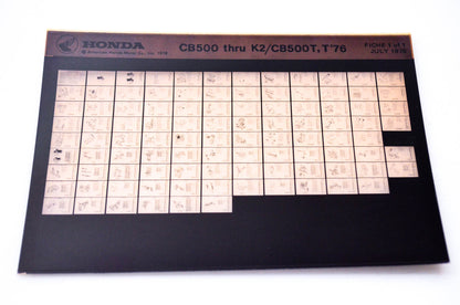 OEM Honda CB500 - K2/CB500T, T'76 1978/July '76 Parts Catalog Microfiche