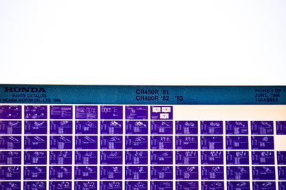 OEM Honda CR450R/CR480R 1986/June '81 - '83 Parts Catalog Microfiche