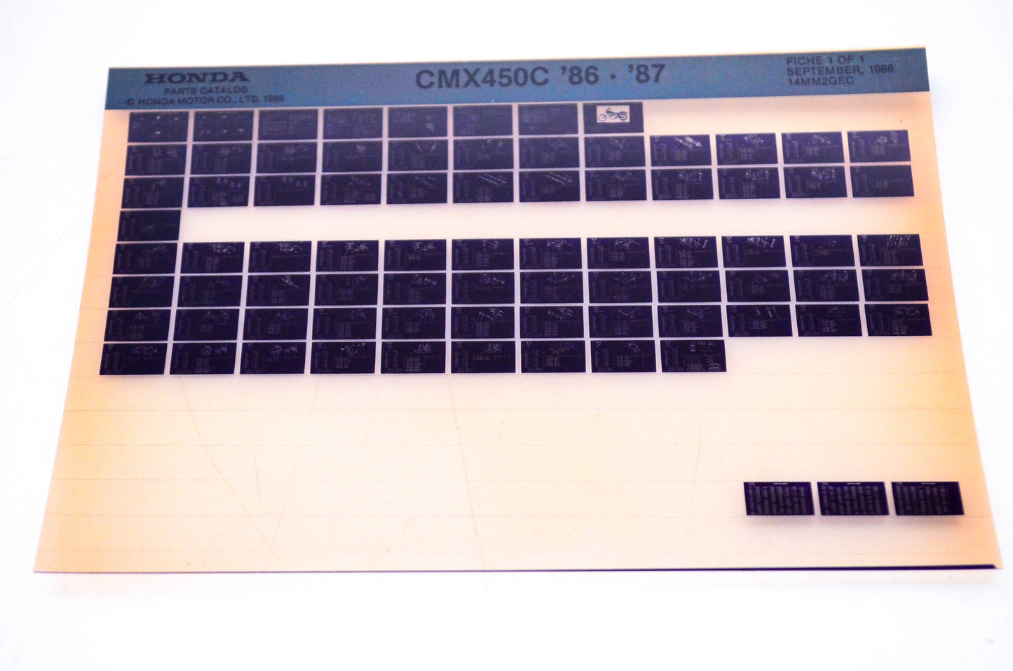 OEM Honda CMX450C 1986/September '86 - '87 Parts Catalog Microfiche