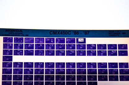 OEM Honda CMX450C 1986/September '86 - '87 Parts Catalog Microfiche