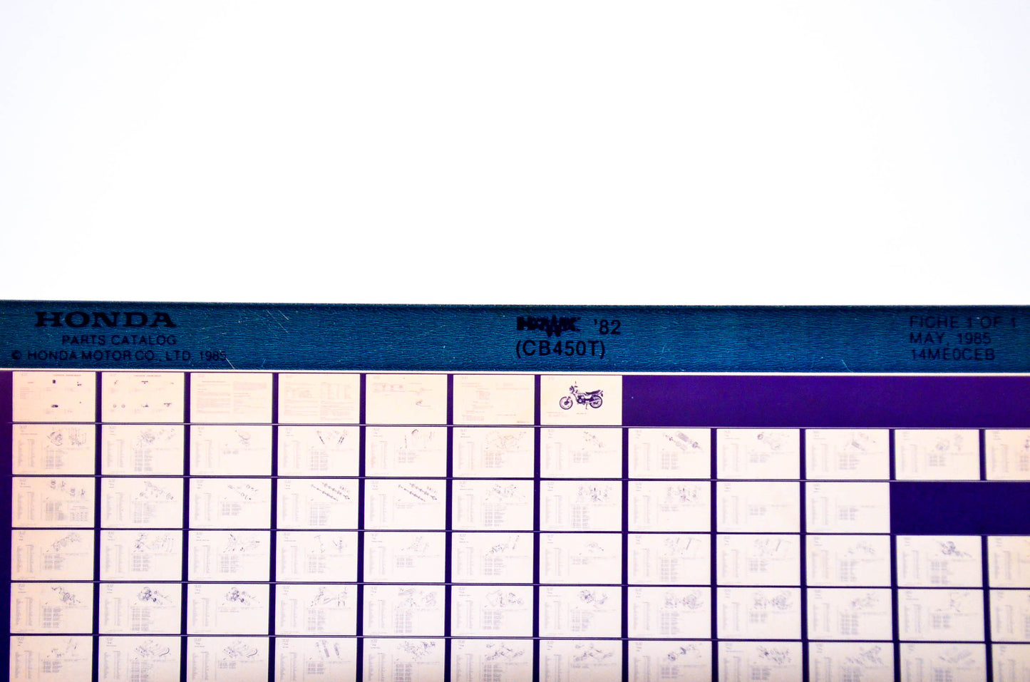 OEM Honda CB450T 1985/May '82 Hawk Parts Catalog Microfiche