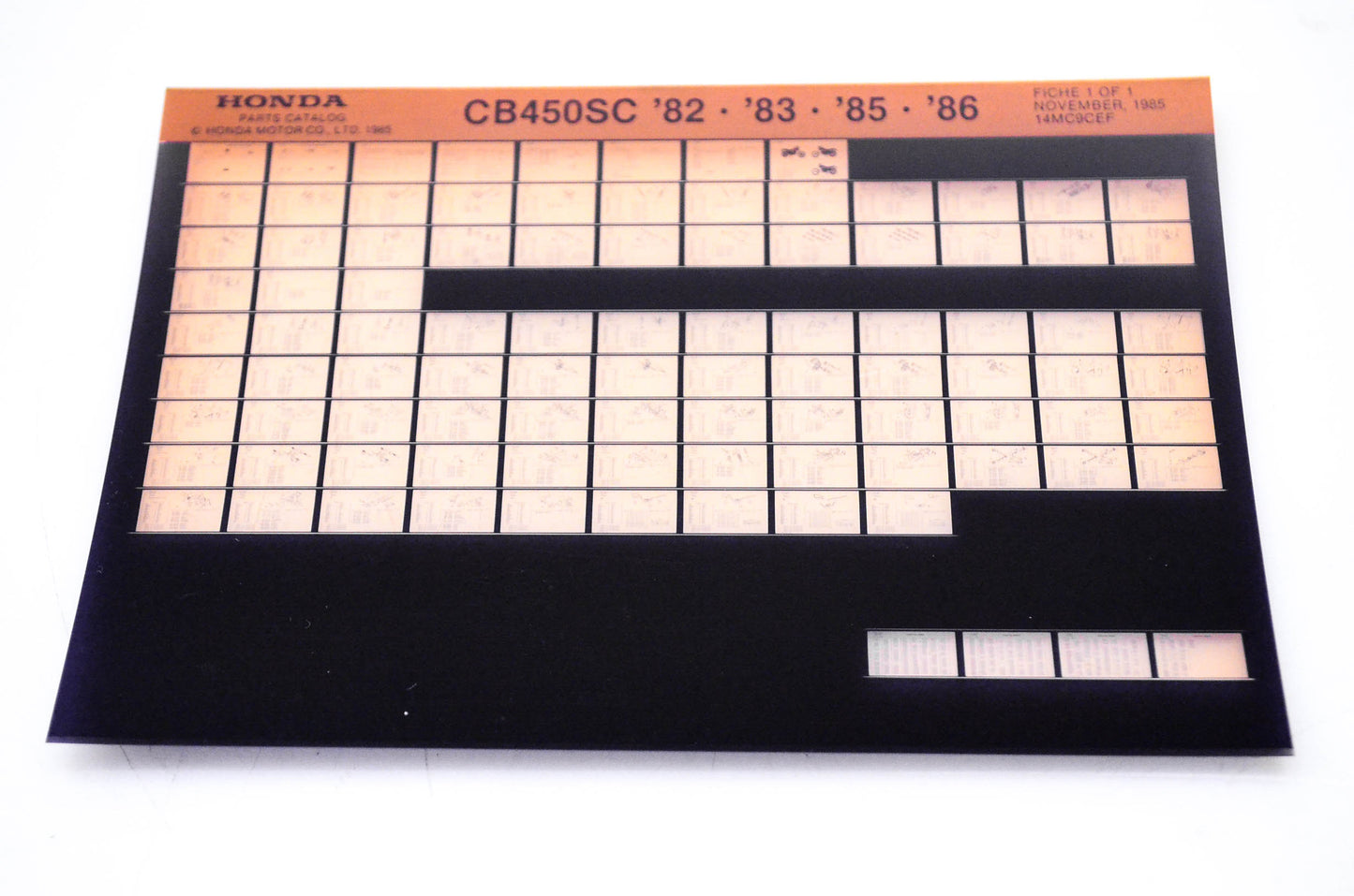 OEM Honda CB450SC 1985/November '82 - '86 Parts Catalog Microfiche
