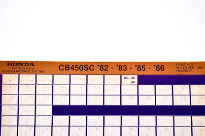OEM Honda CB450SC 1985/November '82 - '86 Parts Catalog Microfiche