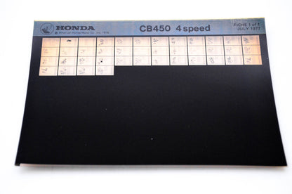 OEM Honda CB450 1977/July '77 4 Speed Parts Catalog Microfiche