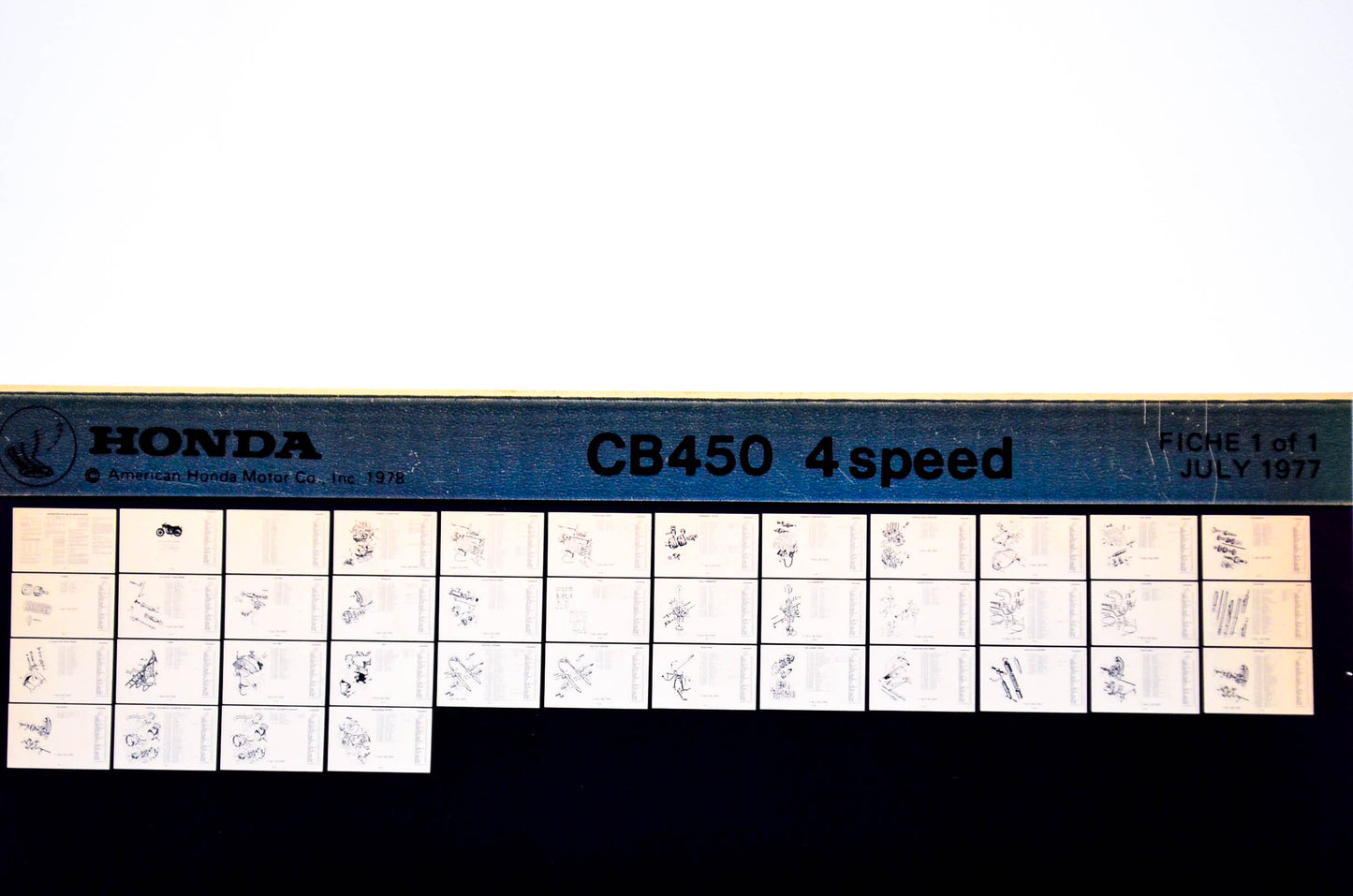 OEM Honda CB450 1977/July '77 4 Speed Parts Catalog Microfiche