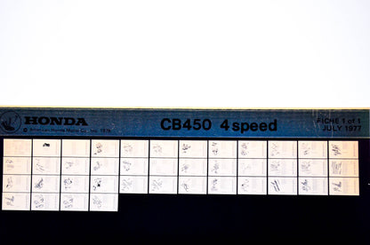 OEM Honda CB450 1977/July '77 4 Speed Parts Catalog Microfiche