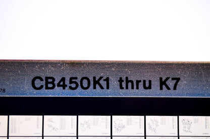 OEM Honda CB450K1 - K7 1978/May '78 Parts Catalog Microfiche