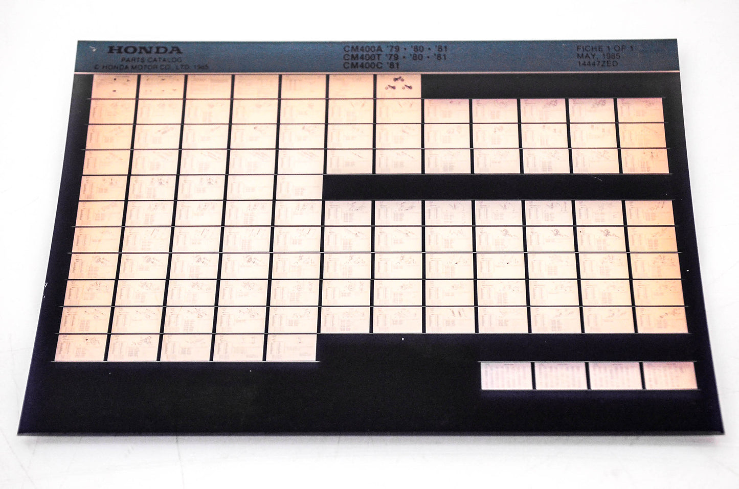 OEM Honda CM400A, CM400T, CM400C 1985/May '79 - '81 Parts Catalog Microfiche