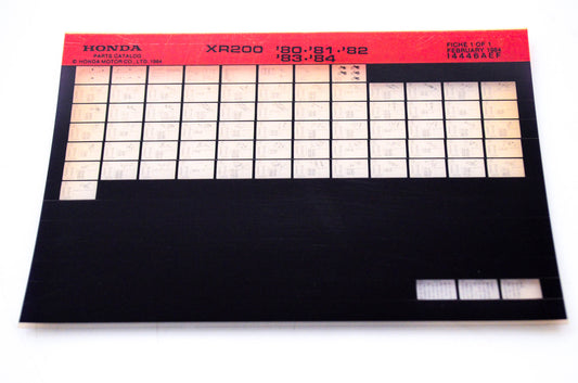 OEM Honda XR200 1984/ '80 - '84 Parts Catalog Microfiche