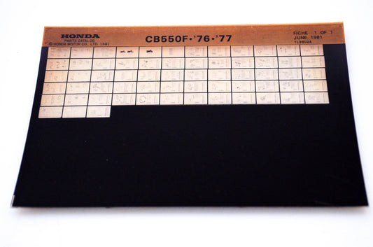 OEM Honda CB550F 1981/June '76 - '77 Parts Catalog Microfiche