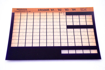 OEM Honda XR500R 1985/May '81 - '84 Parts Catalog Microfiche