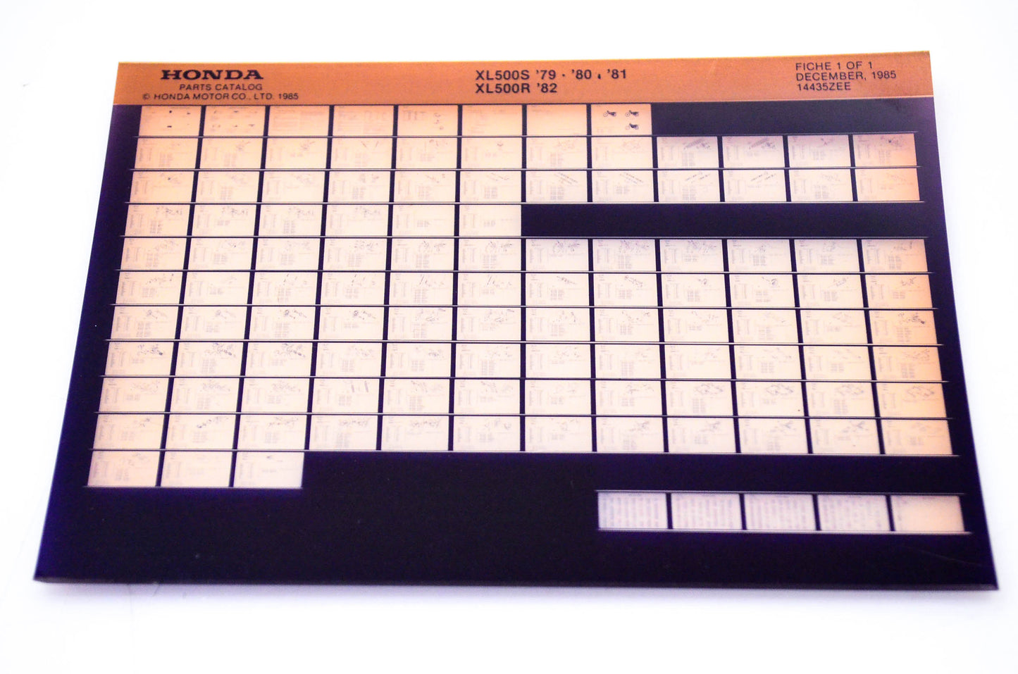 OEM Honda XL500S, XL500R 1985/December '79 - '82 Parts Catalog Microfiche