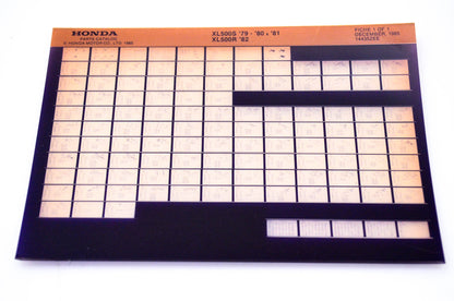 OEM Honda XL500S, XL500R 1985/December '79 - '82 Parts Catalog Microfiche