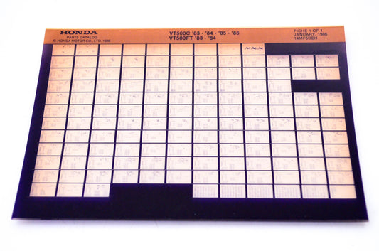 OEM Honda VT500C, VT500FT 1986/January '83 - '84 Parts Catalog Microfiche