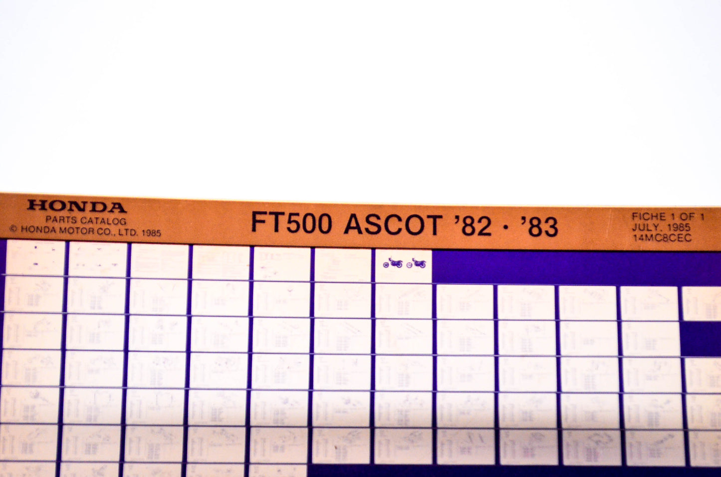 OEM Honda FT500 1985/July '82 - '83 Ascot Parts Catalog Microfiche