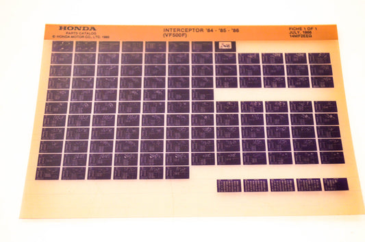 OEM Honda VF500F 1986/July '84 - '86 Interceptor Parts Catalog Microfiche