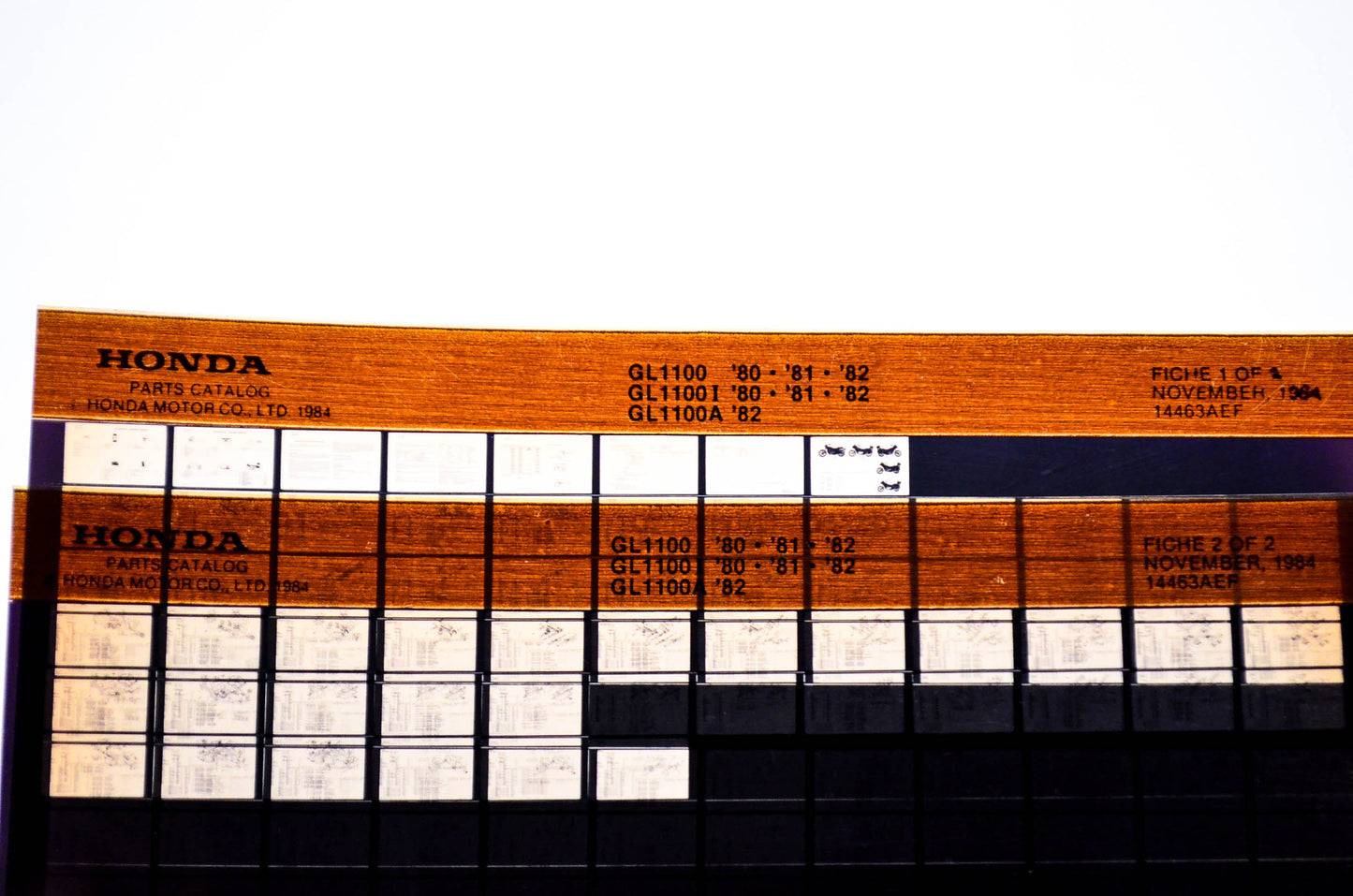 OEM Honda GL1100, GL1100 I, GL1100 A 1984/November '80 - '82 Parts Catalog Microfiche