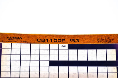 OEM Honda CB1100F 1984/January '83 Parts Catalog Microfiche