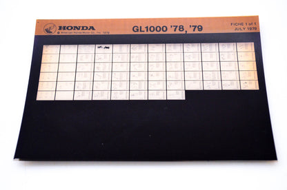 OEM Honda GL1000 1979/July '78 - '79 Parts Catalog Microfiche