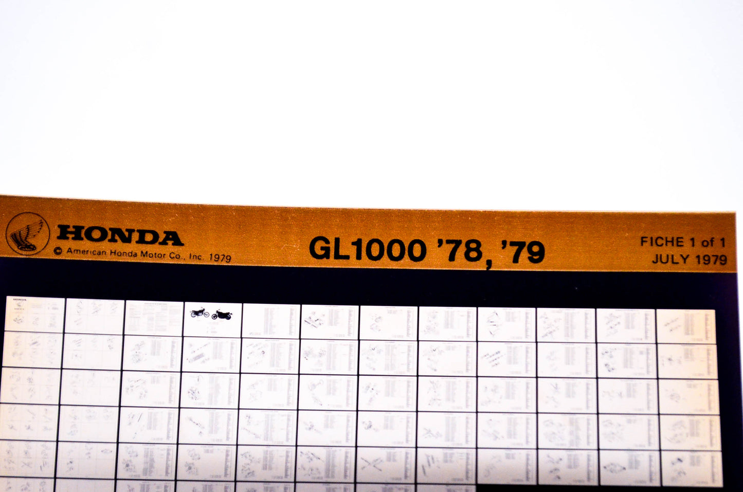 OEM Honda GL1000 1979/July '78 - '79 Parts Catalog Microfiche
