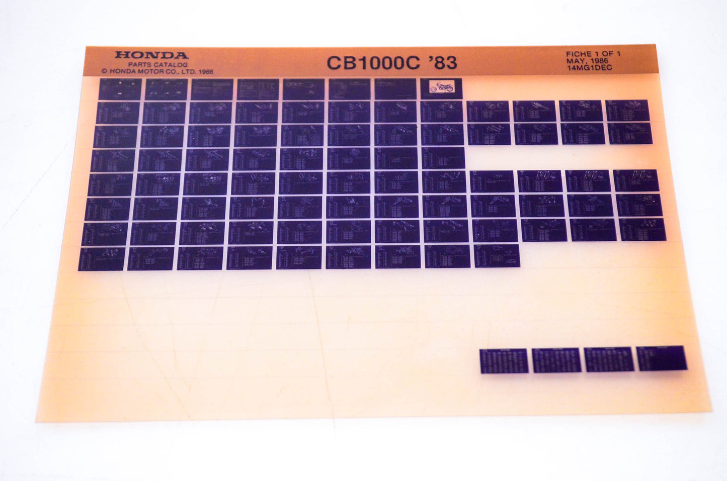 OEM Honda CB1000C 1986/May '83 Parts Catalog Microfiche