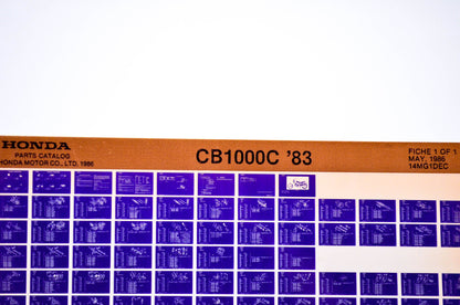 OEM Honda CB1000C 1986/May '83 Parts Catalog Microfiche