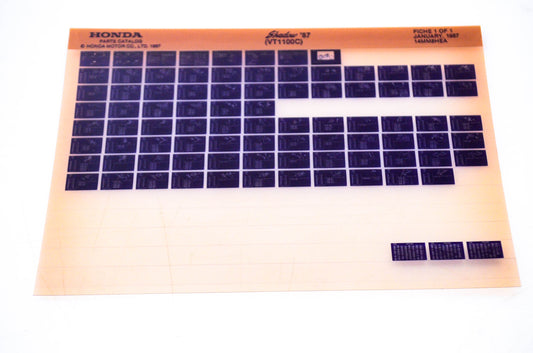 OEM Honda VT1100C 1987/January '87 Shadow Parts Catalog Microfiche