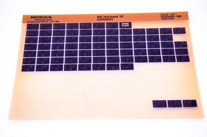 OEM Honda CBR600F 1986/December '87 600 Hurricane Parts Catalog Microfiche
