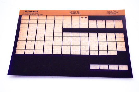 OEM Honda GL650, GL650I 1985/August '83 Parts Catalog Microfiche