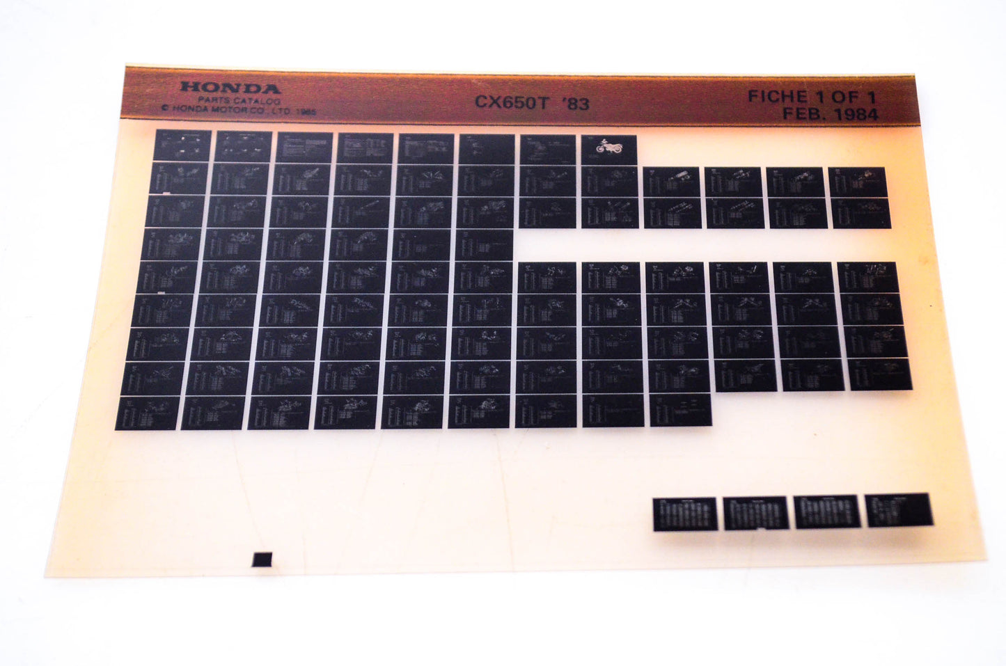 OEM Honda CX650T 1984/February '83 Parts Catalog Microfiche