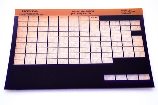 OEM Honda VF750F 1986/January '83 - '84 V45 Interceptor Parts Catalog Microfiche