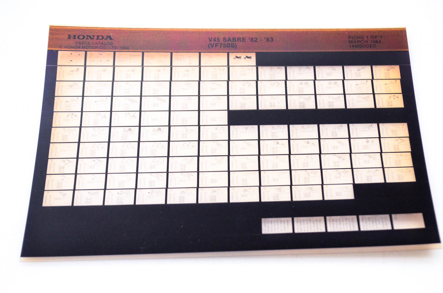 OEM Honda VF750S 1984/March '82 - '83 V45 Sabre Parts Catalog Microfiche