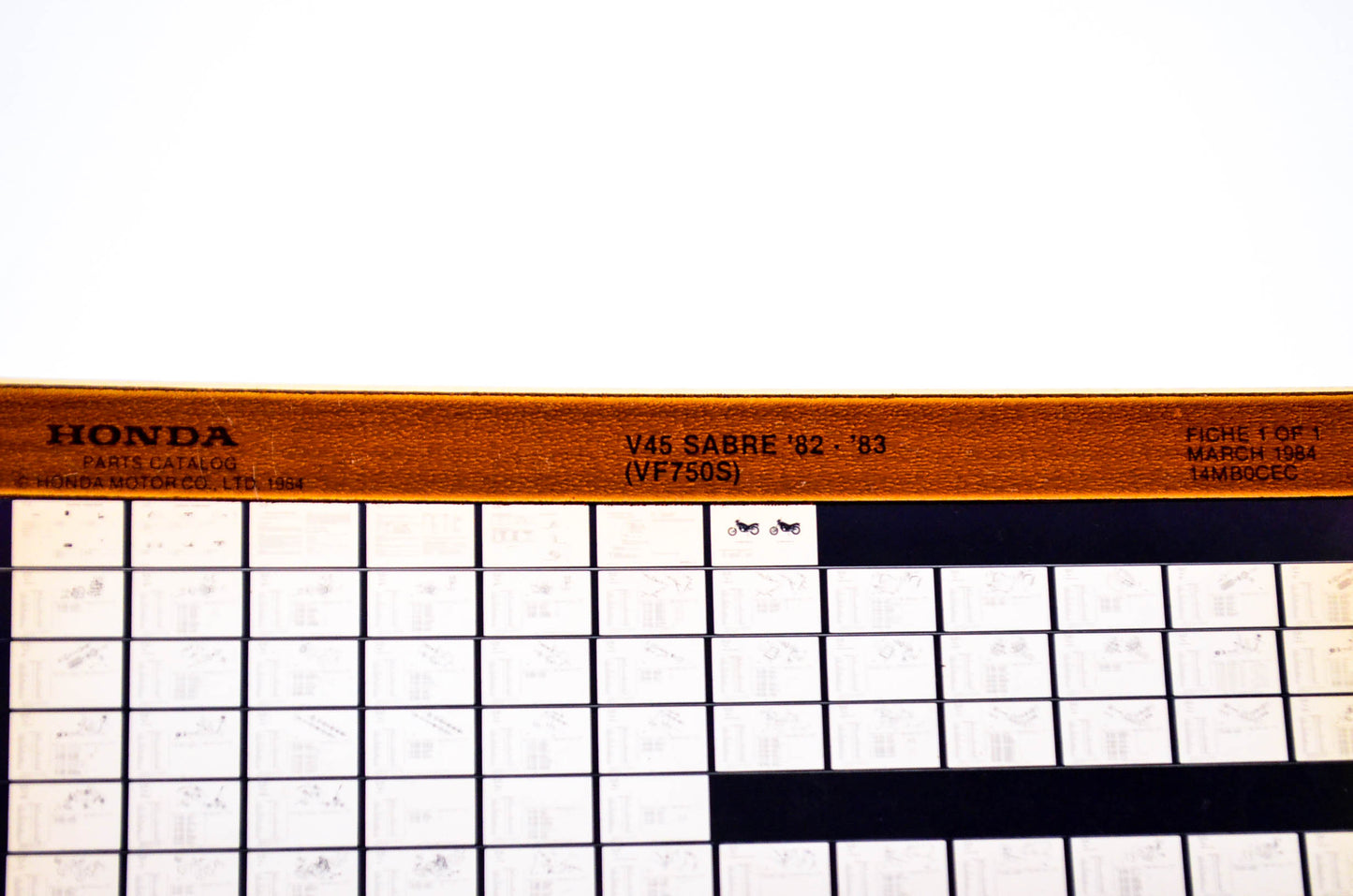 OEM Honda VF750S 1984/March '82 - '83 V45 Sabre Parts Catalog Microfiche