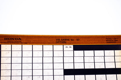 OEM Honda VF750S 1984/March '82 - '83 V45 Sabre Parts Catalog Microfiche