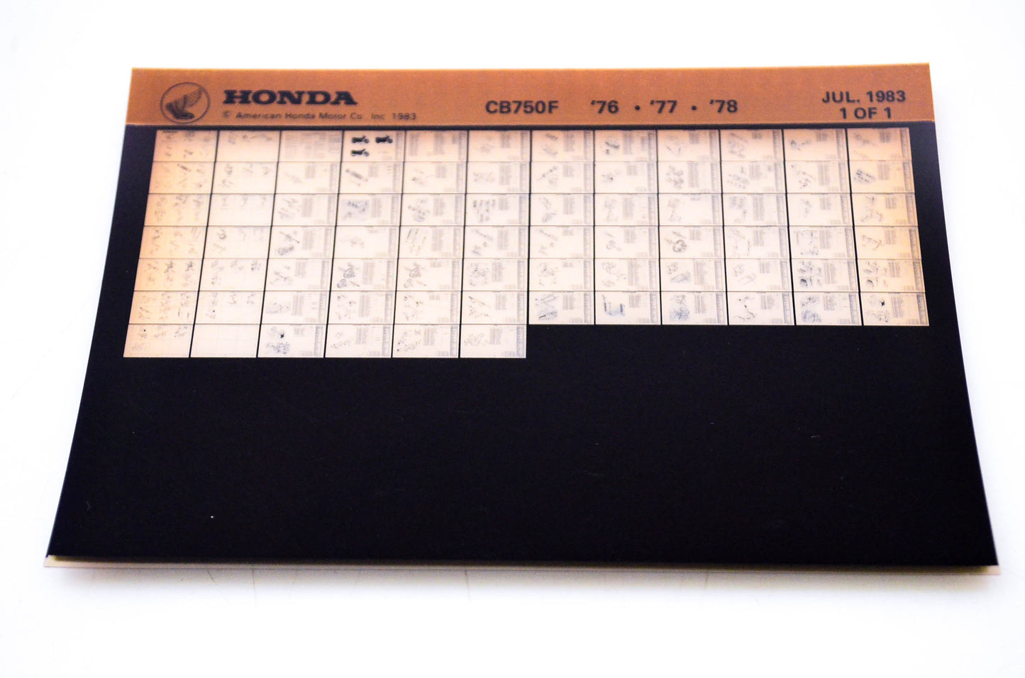 OEM Honda CB750 F 1983/July '76 - '78 Parts Catalog Microfiche
