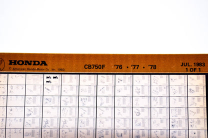 OEM Honda CB750 F 1983/July '76 - '78 Parts Catalog Microfiche