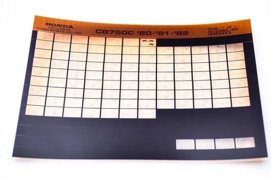 OEM Honda CB750C 1983/December '80 - '82 Parts Catalog Microfiche