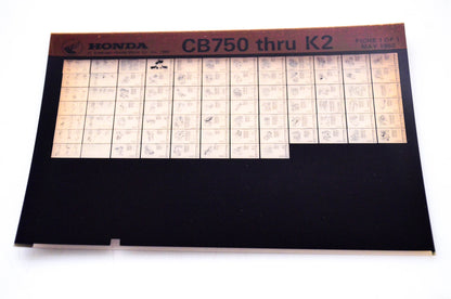 OEM Honda CB750 - K2 1980/May '80 Parts Catalog Microfiche