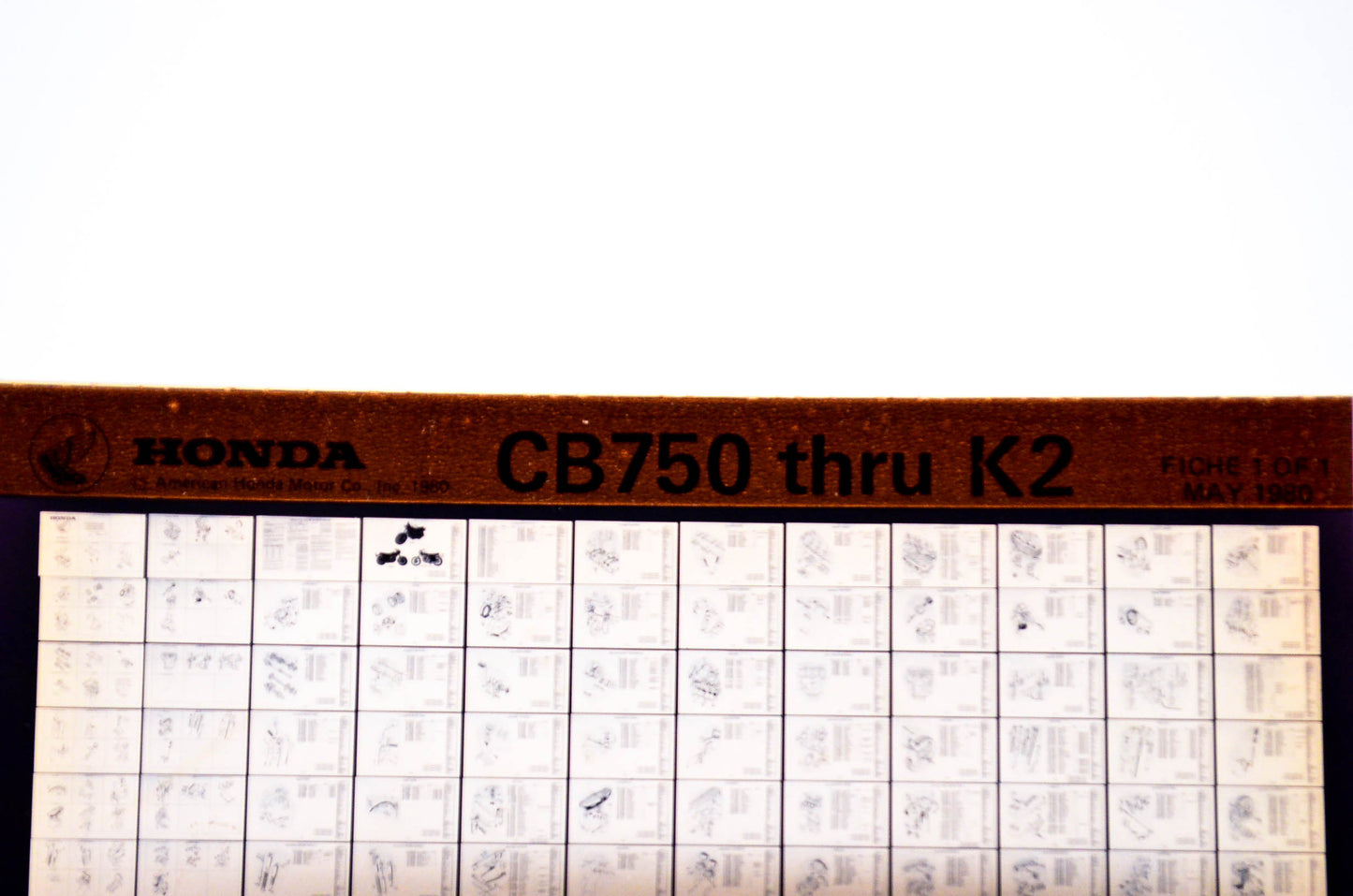 OEM Honda CB750 - K2 1980/May '80 Parts Catalog Microfiche