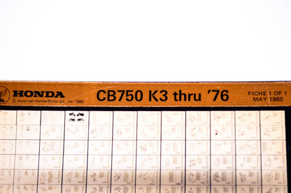 OEM Honda CB750 K3 1980/May '76 Parts Catalog Microfiche