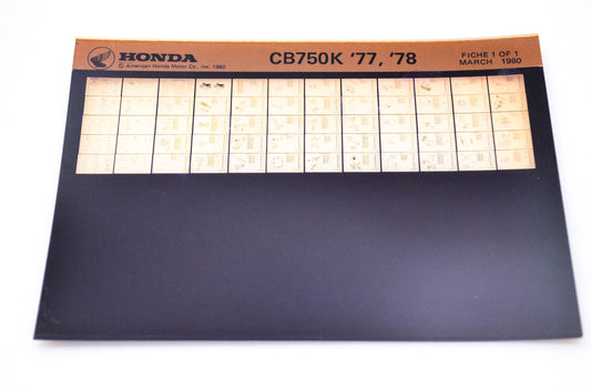 OEM Honda CB750K 1980/March '77 - '78 Parts Catalog Microfiche