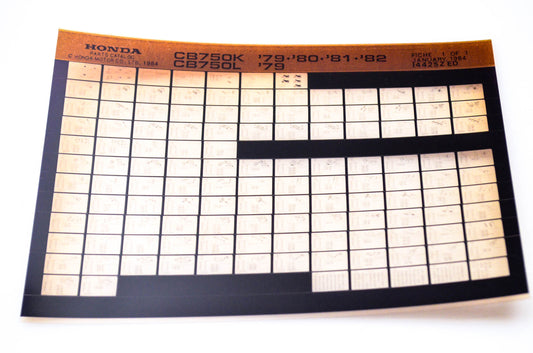 OEM Honda CB750K, CB750L 1980/March '79 - '82 Parts Catalog Microfiche