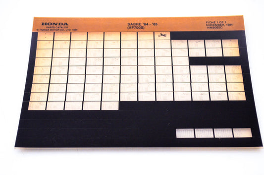 OEM Honda VF700S 1984/November '84 - '85 Sabre Parts Catalog Microfiche