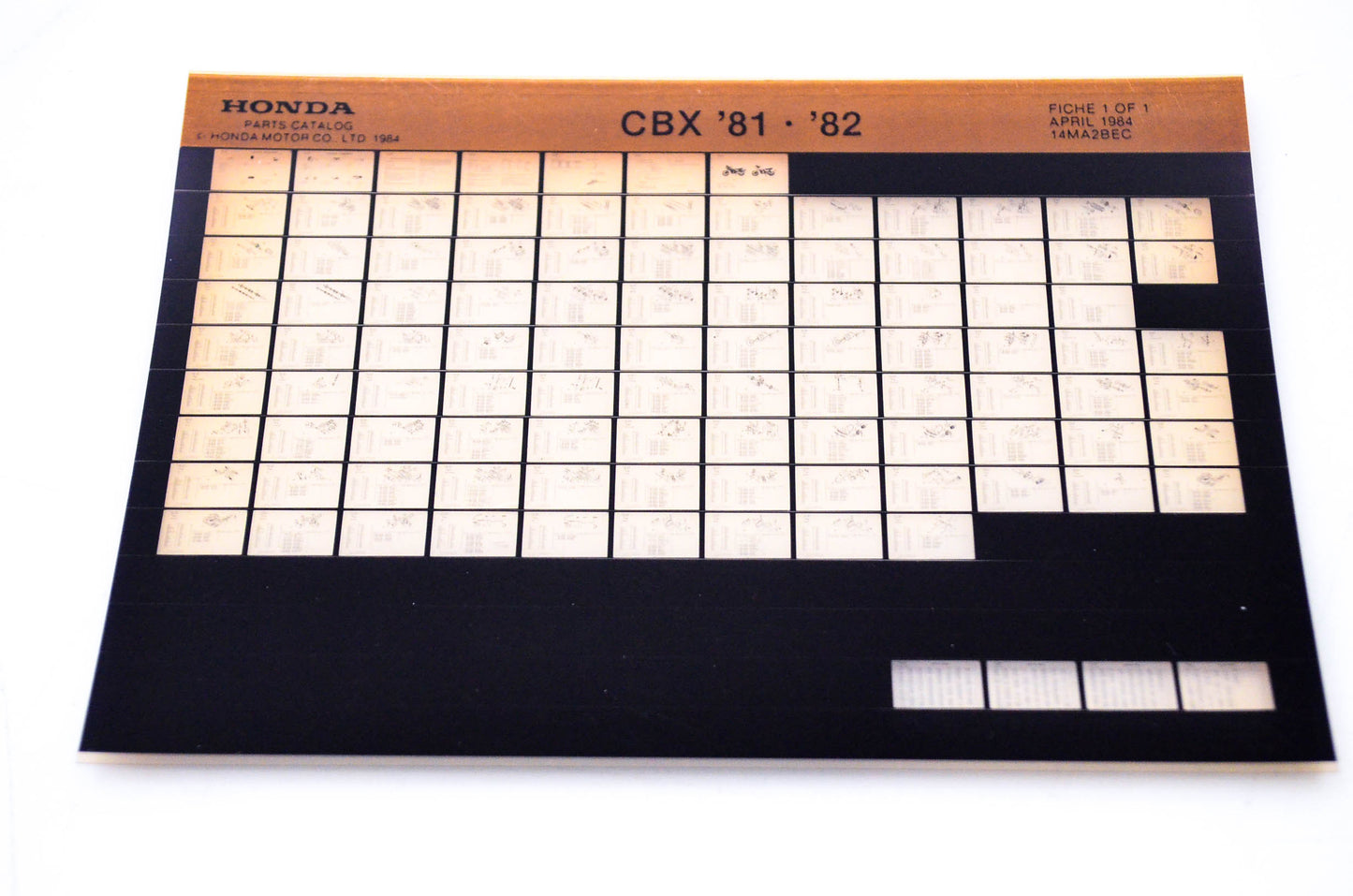 OEM Honda CBX 1984/April '81 - '82 Parts Catalog Microfiche