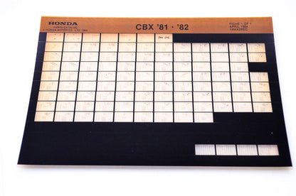 OEM Honda CBX 1984/April '81 - '82 Parts Catalog Microfiche