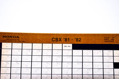 OEM Honda CBX 1984/April '81 - '82 Parts Catalog Microfiche