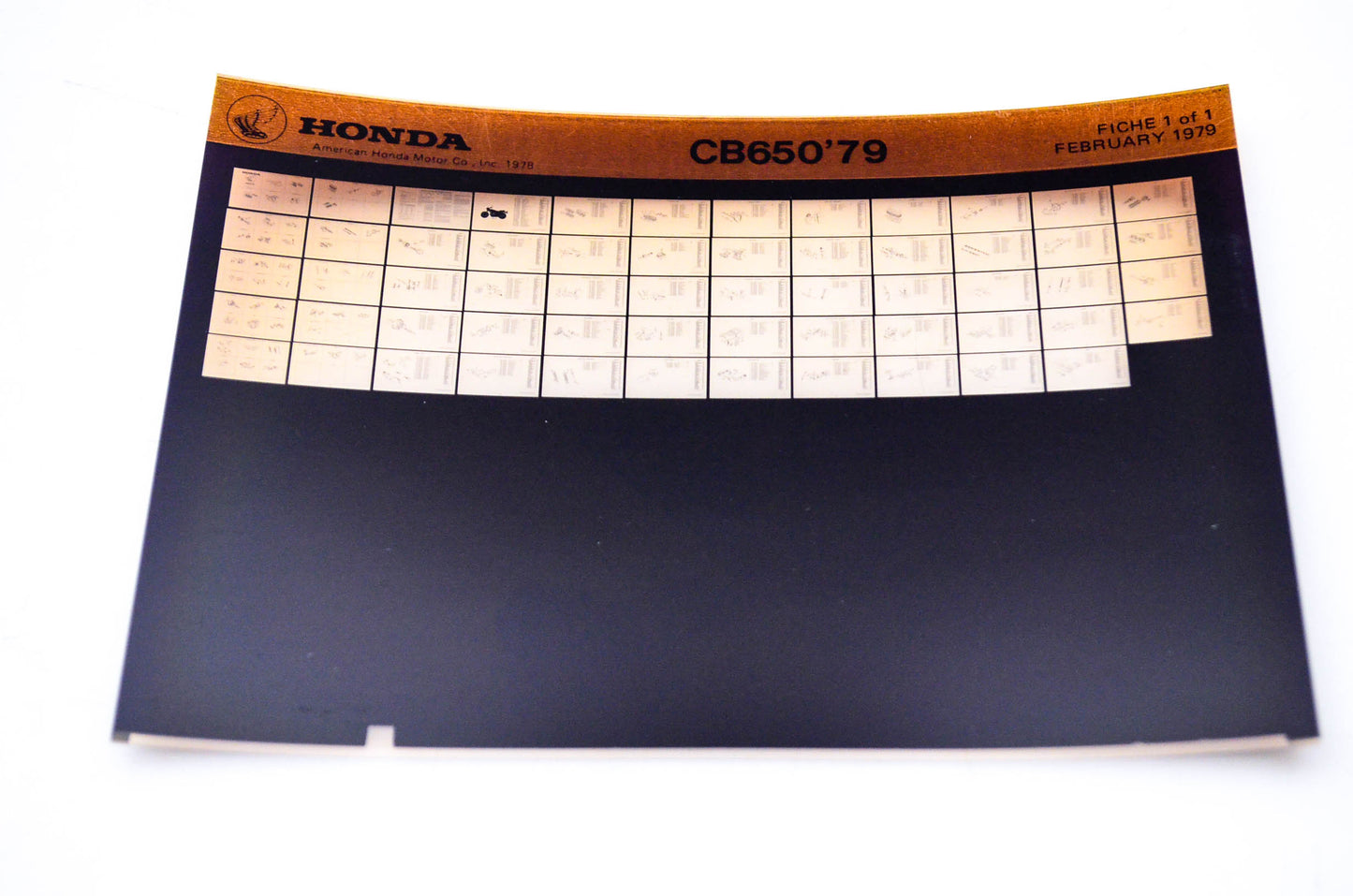 OEM Honda CB650 1979/February '79 Parts Catalog Microfiche
