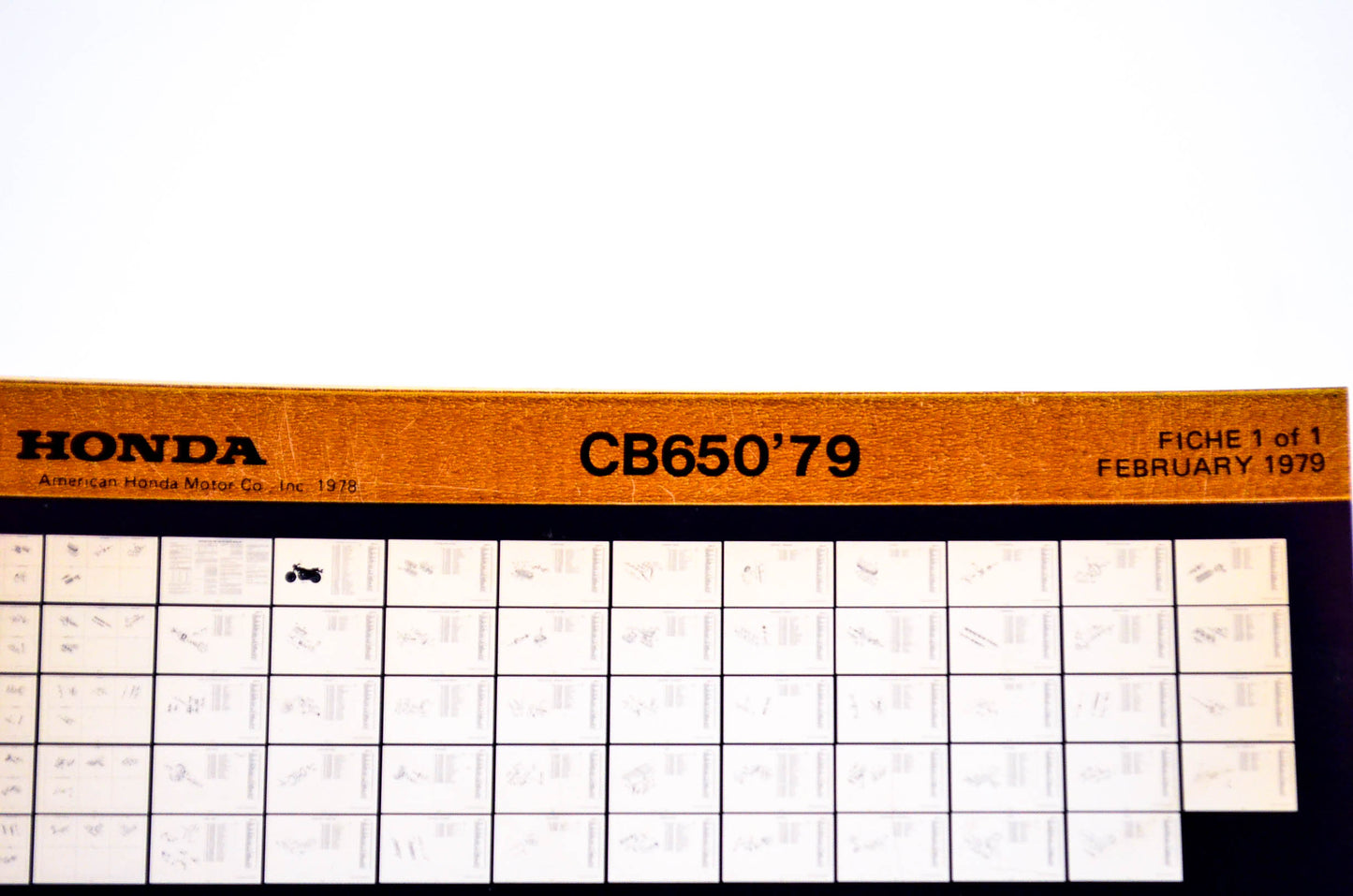 OEM Honda CB650 1979/February '79 Parts Catalog Microfiche