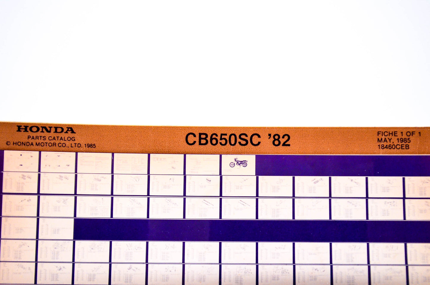 OEM Honda CB650SC 1985/May '82 Parts Catalog Microfiche