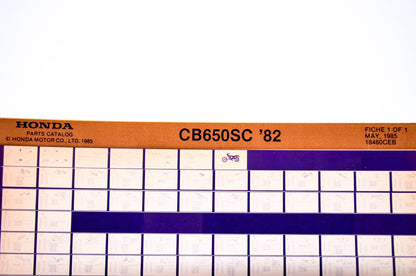 OEM Honda CB650SC 1985/May '82 Parts Catalog Microfiche